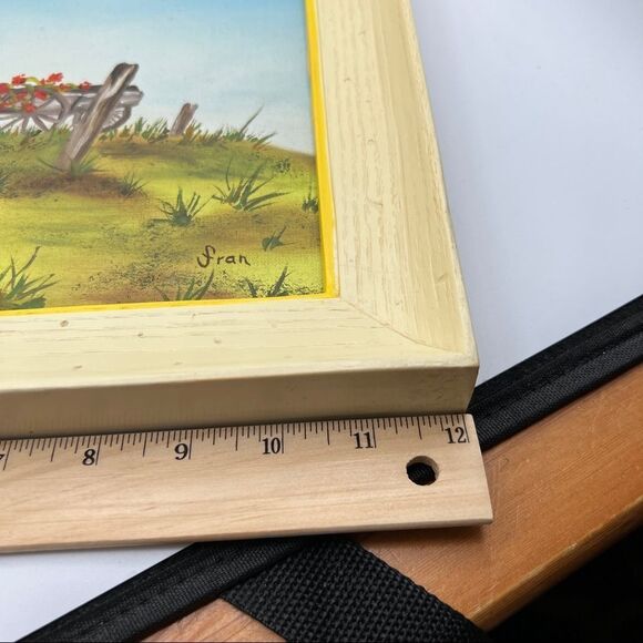 Spring Summer Season Art Painting Hillside Hobbiest piece Country Side framed - Picture 7 of 8